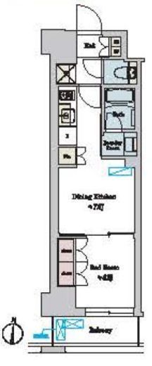 ブリリアイスト池尻大橋　207号室　間取り