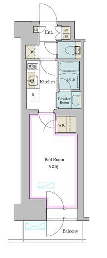 ブリリアイスト池尻大橋　224号室　間取り