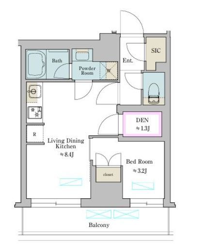 ブリリアイスト池尻大橋　228号室　間取り