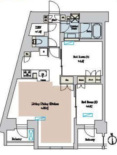 ブリリアイスト池尻大橋　412号室　間取り