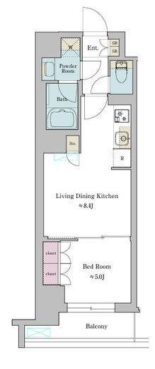 ブリリアイスト池尻大橋　622号室　間取り
