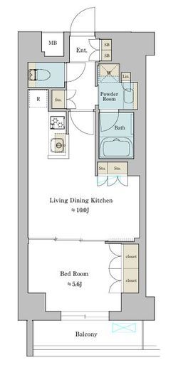 ブリリアイスト池尻大橋　702号室　間取り