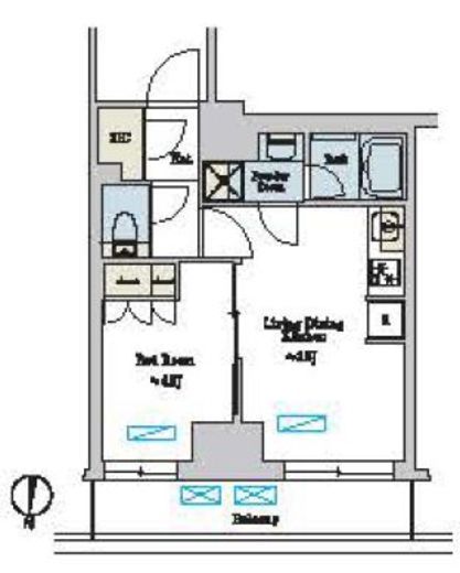 ブリリアイスト池尻大橋　722号室　間取り