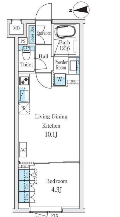 ＳＴＡＮＤＺ柿の木坂　206号室　間取り