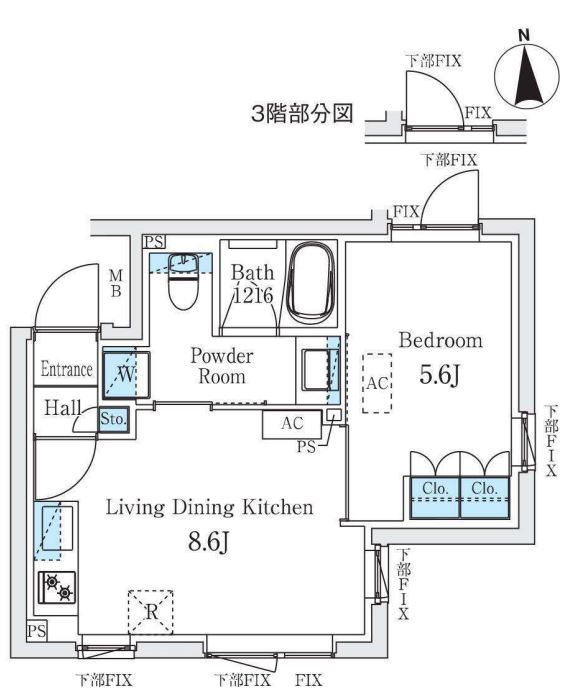 ＳＴＡＮＤＺ柿の木坂　211号室　間取り
