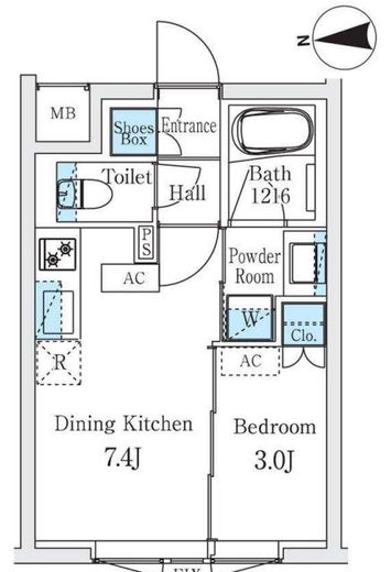 STANDZ柿の木坂　202号室　間取り