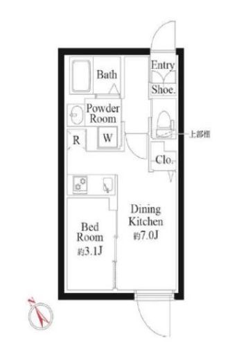 パセオ神宮前Ⅱ　001号室　間取り