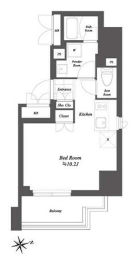 THE GATEHOUSE浅草雷門　205号室　間取り