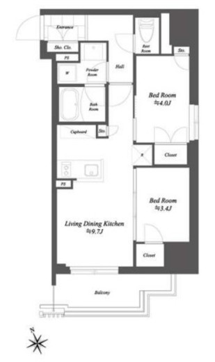 THE GATEHOUSE浅草雷門　504号室　間取り