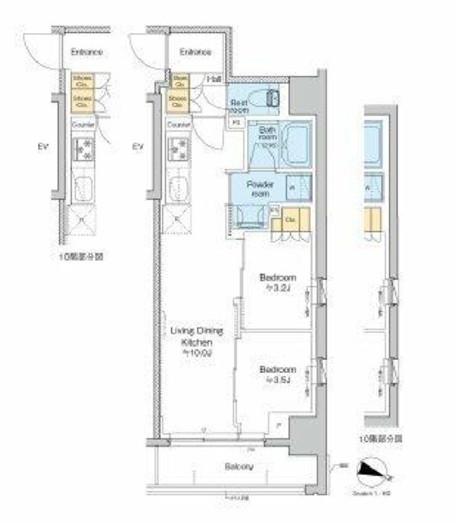 プラウドフラット三越前イースト　1002号室　間取り