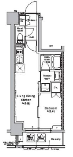 プラウドフラット三越前イースト　503号室　間取り