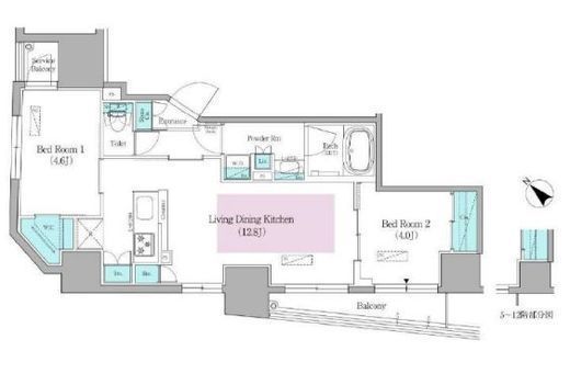 アーバネックス日本橋馬喰町Ⅱ　1001号室　間取り
