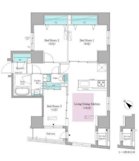 アーバネックス日本橋馬喰町Ⅱ　802号室　間取り