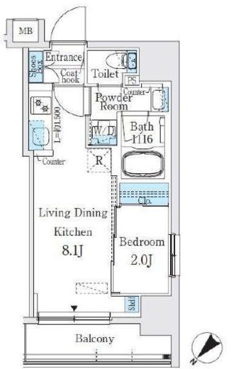 プライムブリス日本橋馬喰町　602号室　間取り