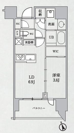 シーズンフラッツ代々木　1201号室　間取り