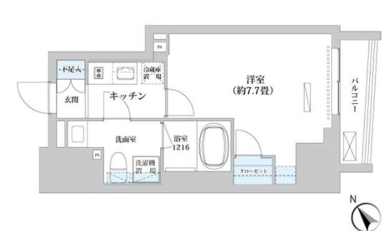 ライオンズフォーシア高輪　202号室　間取り