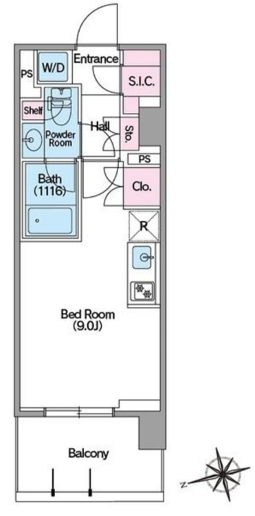 コンフォリア東新宿ステーションフロント　807号室　間取り