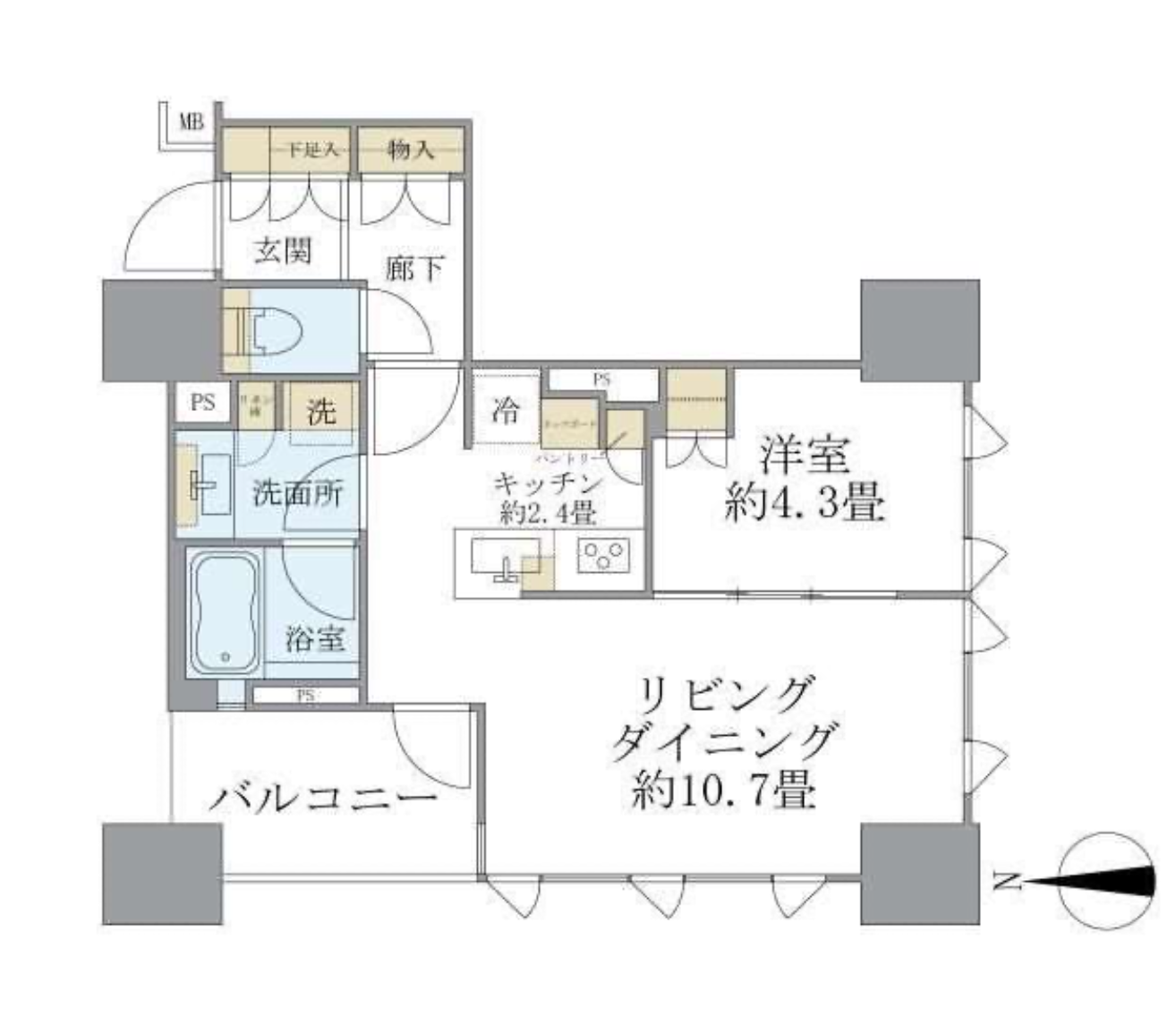ブリリア秋葉原（Brillia秋葉原）　302号室　間取り