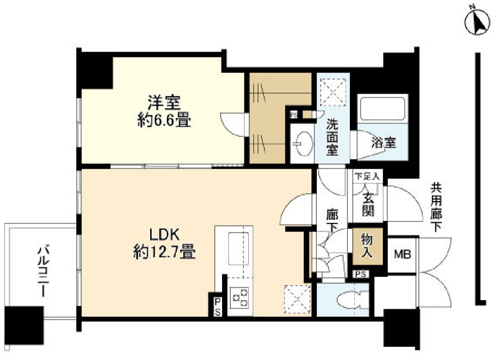 プレミスト明石町　407号室　間取り