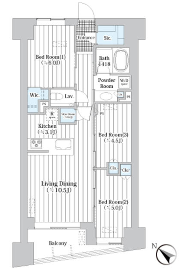 ザ・グランクラッセ日本橋イースト　203号室　間取り