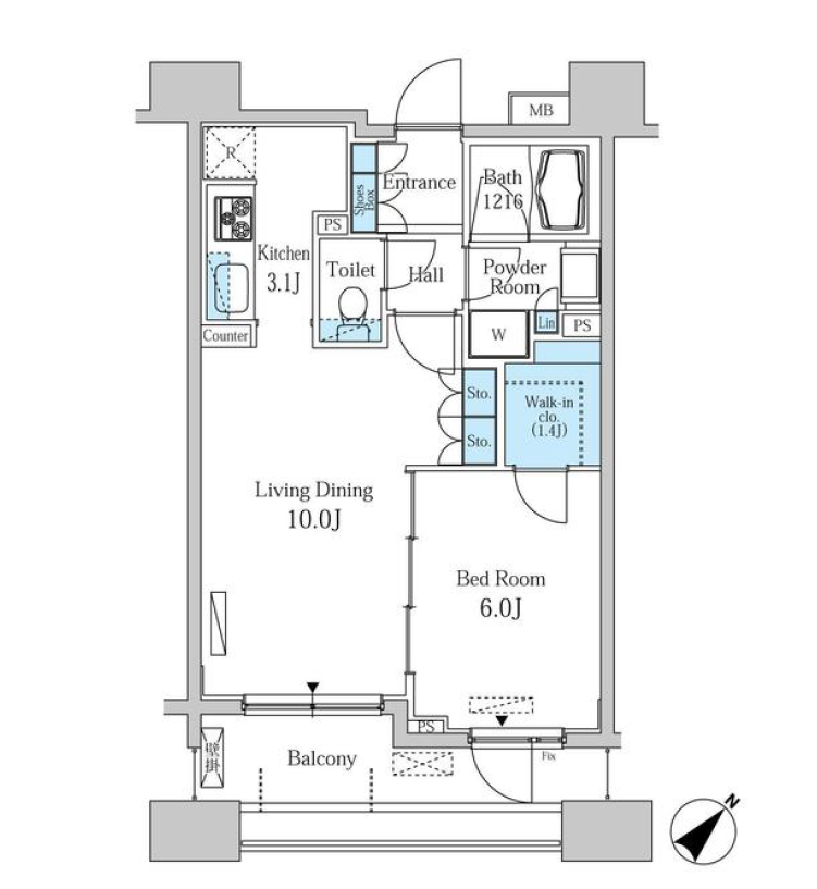 パークアクシス幡ヶ谷　303号室　間取り