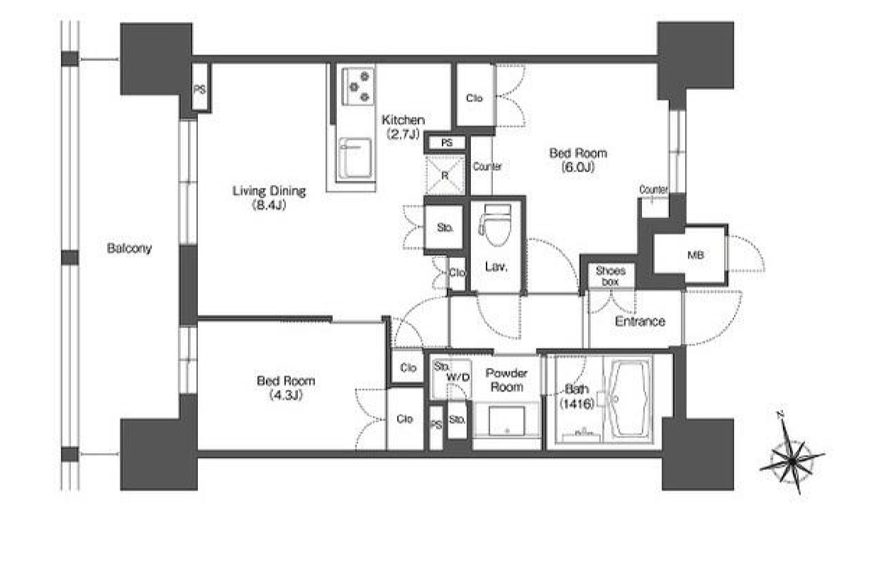 LIBR GRANT西新宿EAST　903号室　間取り