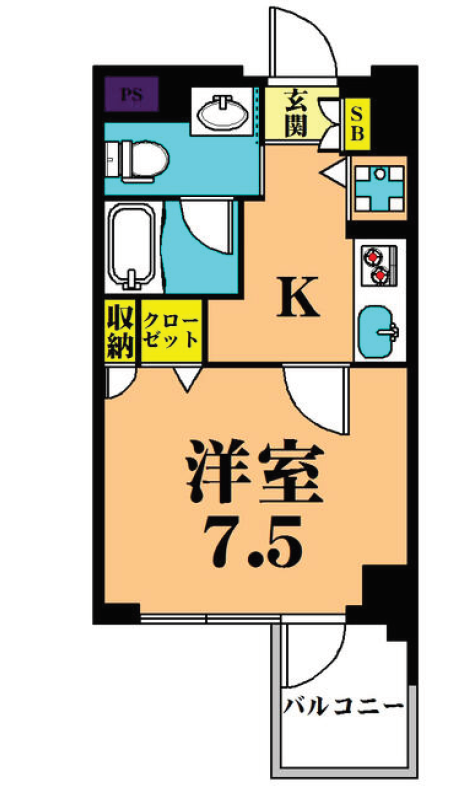 プライマル大井仙台坂　406号室　間取り