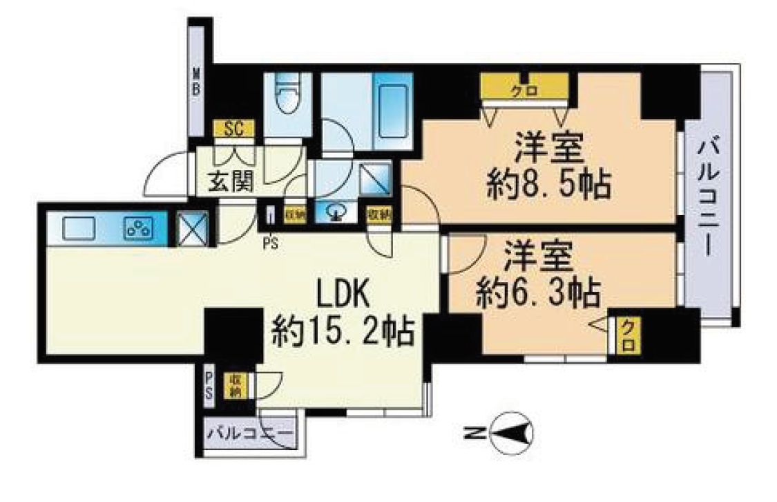 セレニティコート渋谷神泉　1601号室　間取り