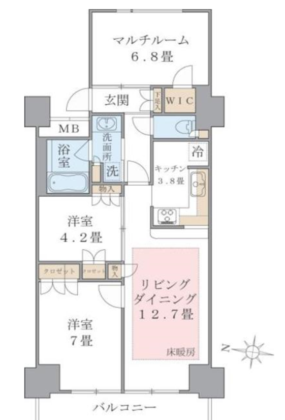 Brillia ist 東雲キャナルコート（旧アパートメンツ東雲キャナルコート）　903号室　間取り