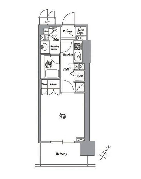 レキシントン・スクエア白金高輪　404号室　間取り