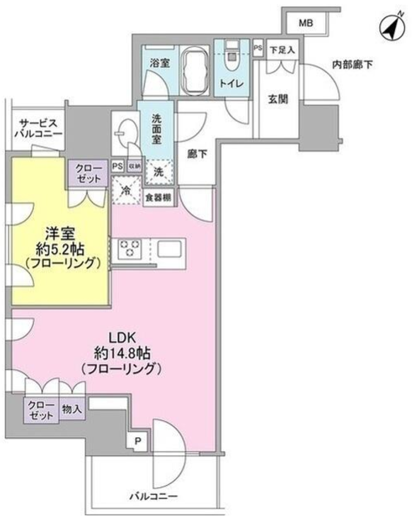 ドレッセ目黒大橋プレヴィ　1504号室　間取り