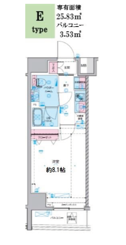 ジェノヴィア東神田グリーンヴェール　205号室　間取り