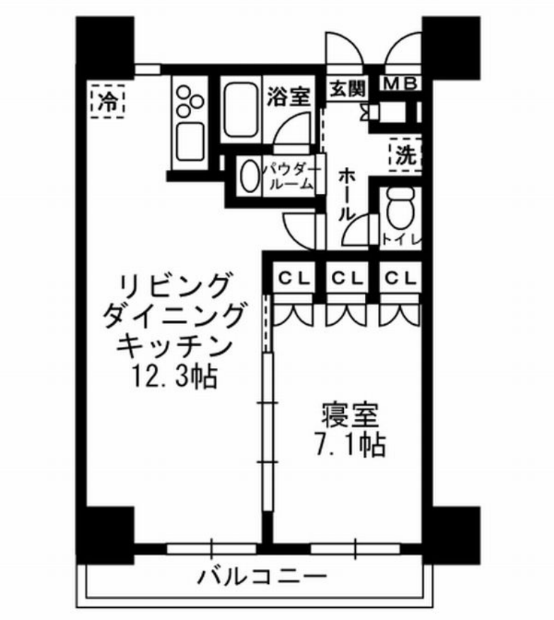 レジディア月島3　1102号室　間取り