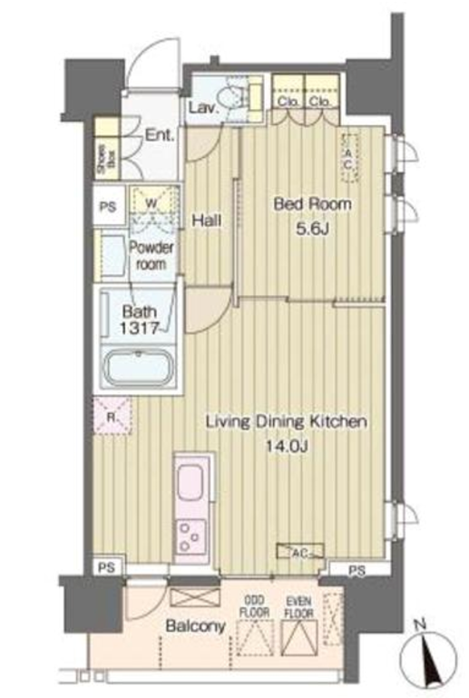 ヴェルデコート西新宿　1104号室　間取り