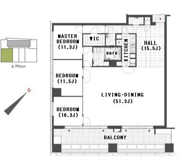 アークヒルズフロントタワーRoP　705号室　間取り