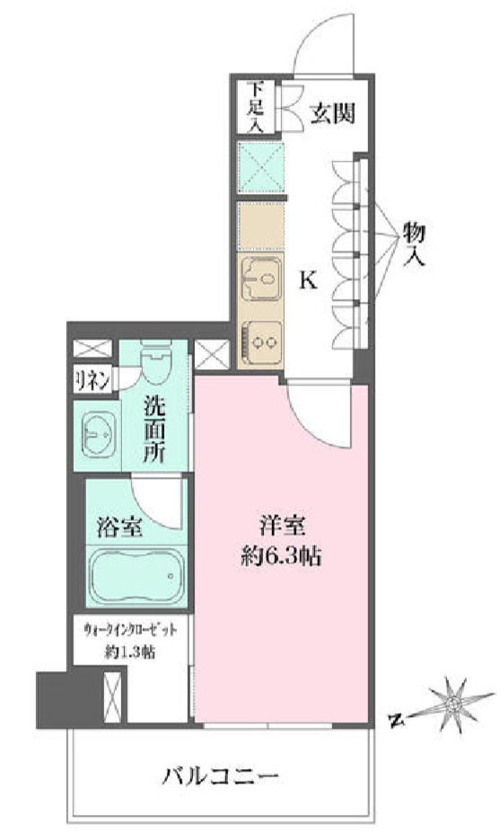 ザ・パークワンズ山吹神楽坂　603号室　間取り