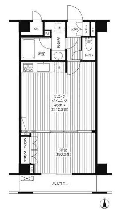 グランハイツ東新宿　402号室　間取り