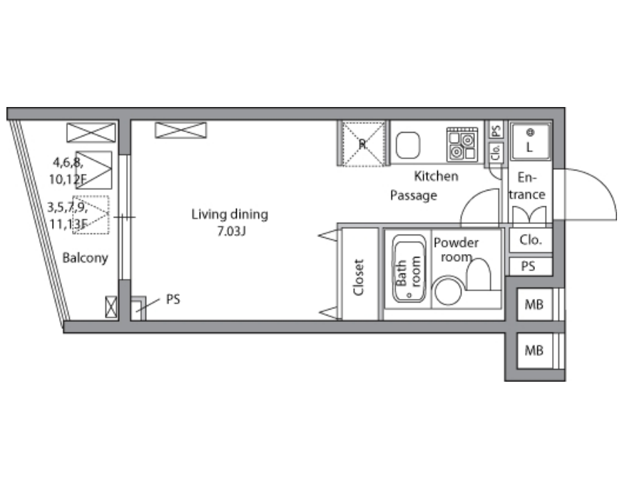 レジディア神田岩本町　503号室　間取り
