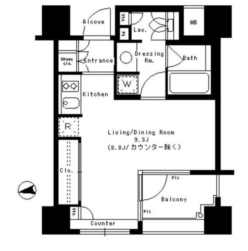 パークアクシス神楽坂ステージ　707号室　間取り