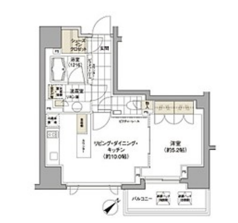 パークハビオ渋谷　512号室　間取り