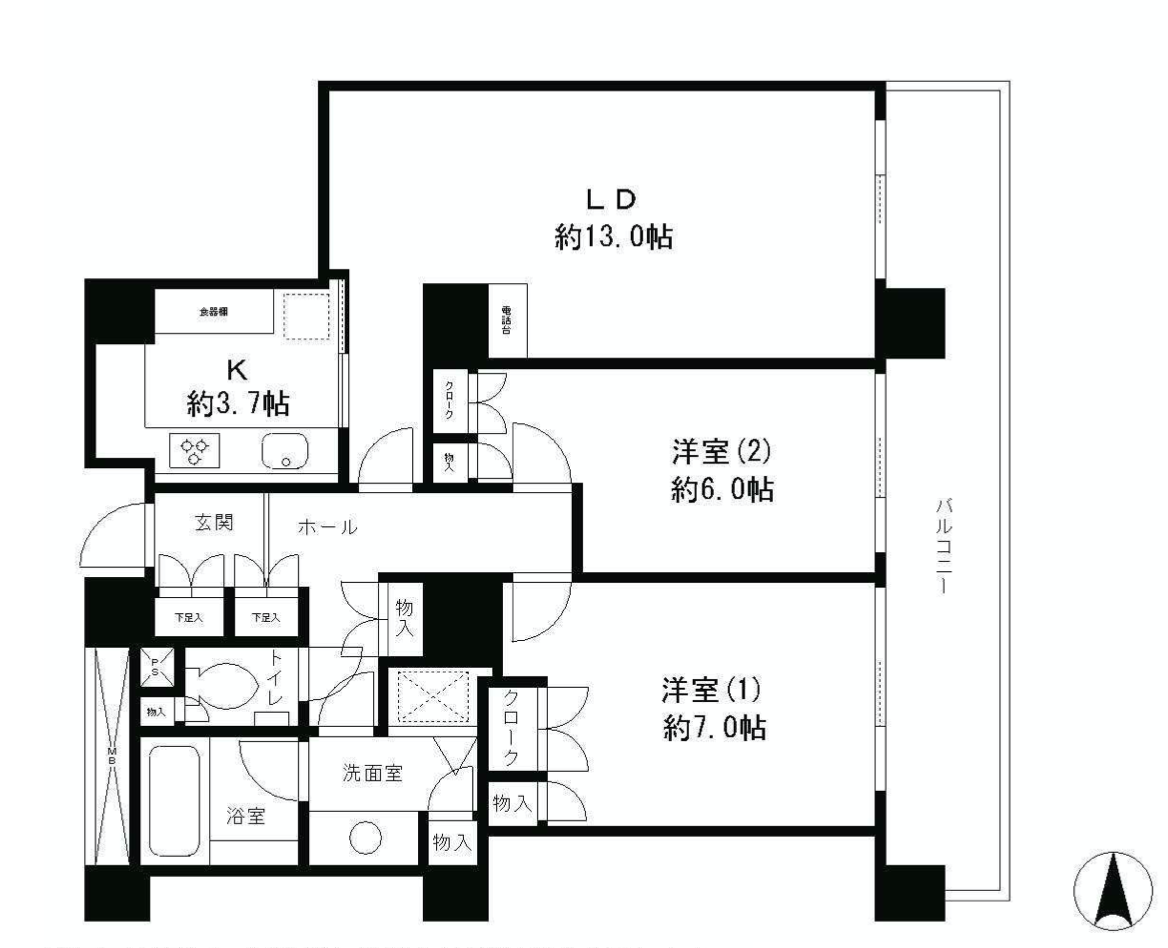 リバーシティ21　リバーポイントタワー　702号室　間取り
