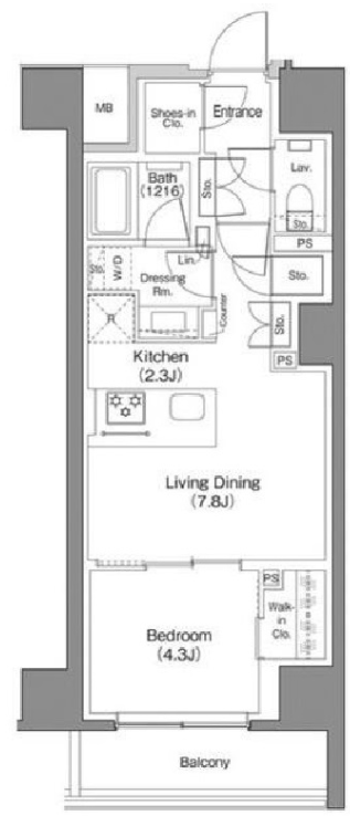 ザ・パークハビオ日本橋馬喰町　410号室　間取り