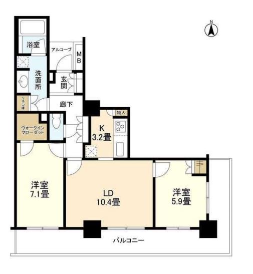 パークタワー秋葉原　1104号室　間取り