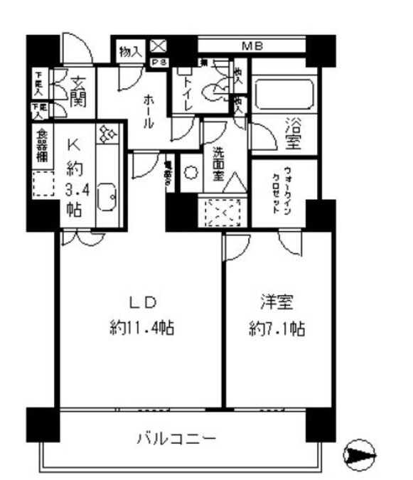 リバーシティ21　リバーポイントタワー　1304号室　間取り