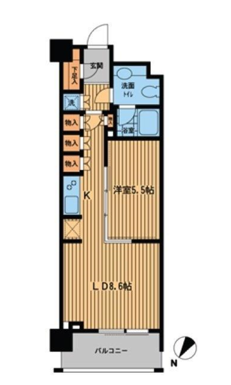 プライムアーバン日本橋横山町　1206号室　間取り