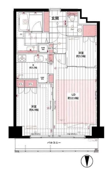 コンパートメント東京中央　1309号室　間取り
