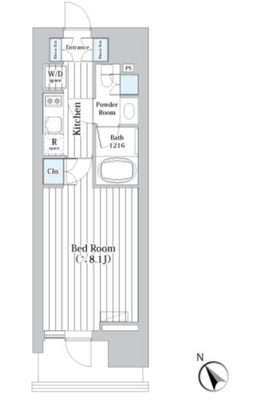 ライオンズフォーシア築地ステーション　902号室　間取り