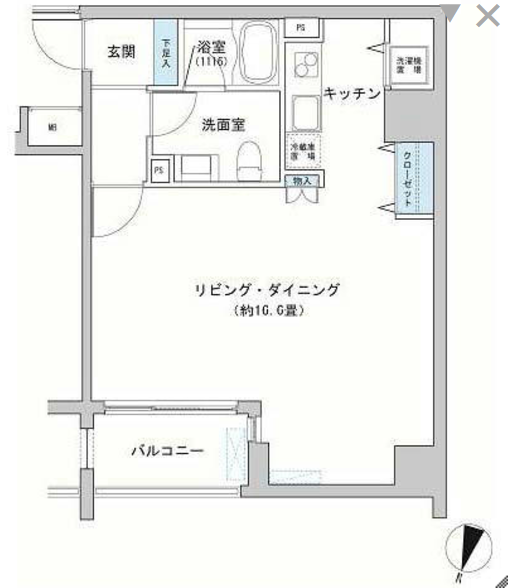 カッシア神田レジデンス　1008号室　間取り