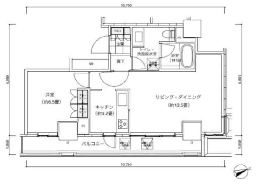パークキューブ愛宕山タワー　2105号室　間取り