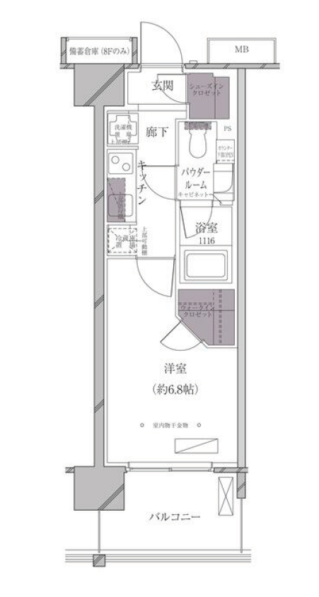 A-standard芝浦　509号室　間取り
